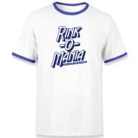 Stranger Things Rink-O-Mania Unisex Ringer T-shirt - Wit/Blauw