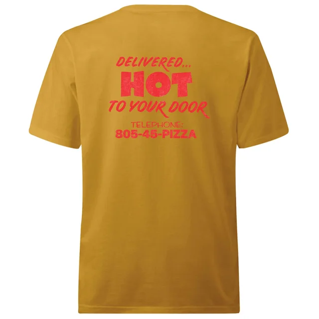 Stranger Things Surfer Boy Pizza Unisex T-shirt - Mosterd