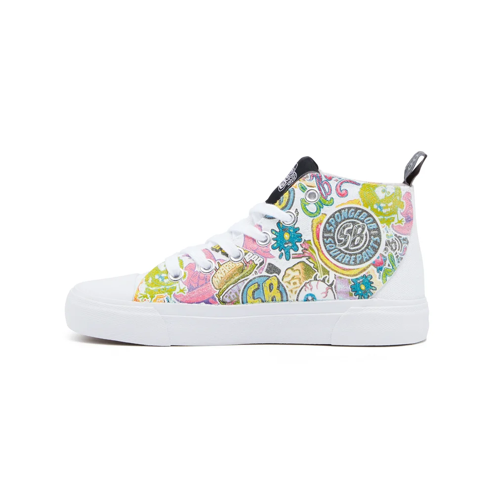 Akedo x SpongeBob SquarePants Kids' High Top - White - UK Kids 10 / EU28 Afbeelding 1