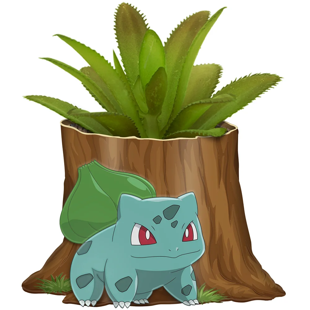 Pokémon Bulbasaur Ceramic Mini Tree Stump with Faux Plant Afbeelding 1