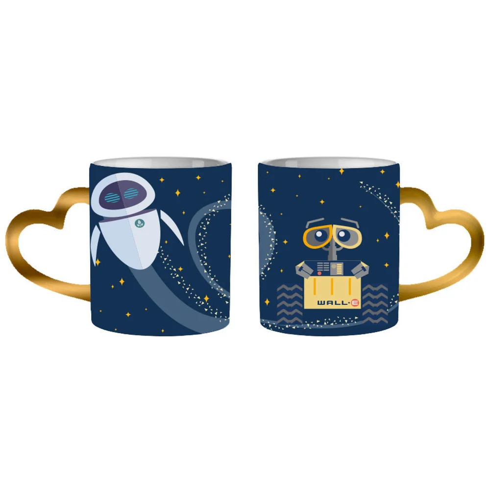 Disney Pixar Wall-E and Eve 2 Mug Set with Metallic Handles Afbeelding 1