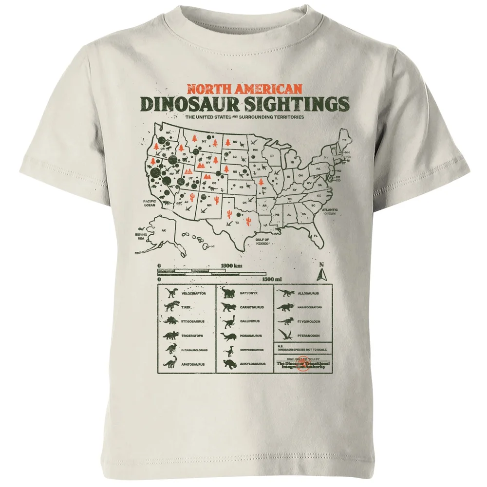 Jurassic World Dinosaur Sightings Kids' T-Shirt - Cream - 122/128 (7-8 jaar) Afbeelding 1