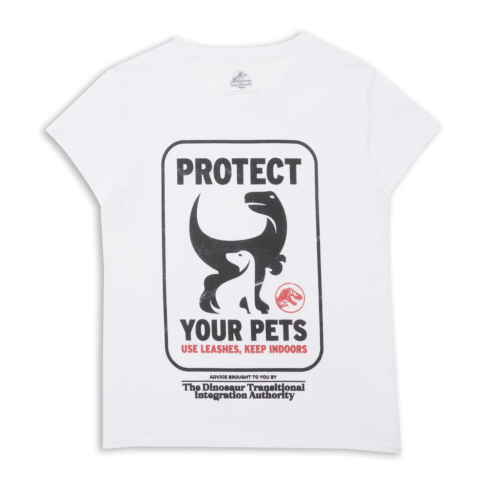 Jurassic World Protect Your Pets Women's T-Shirt - White - XS Afbeelding 1