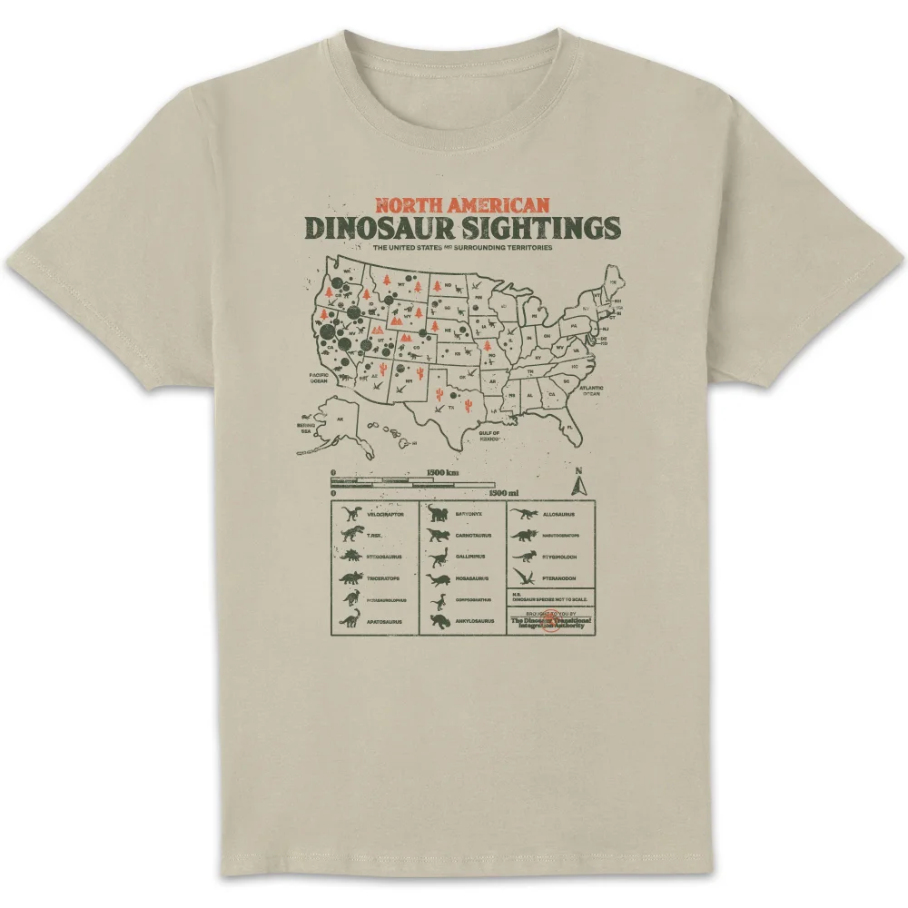 Jurassic World Dinosaur Sightings Men's T-Shirt - Cream - L Afbeelding 1
