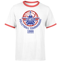 Top Gun Volleyball Tournament Unisex Ringer T-Shirt - White/Red