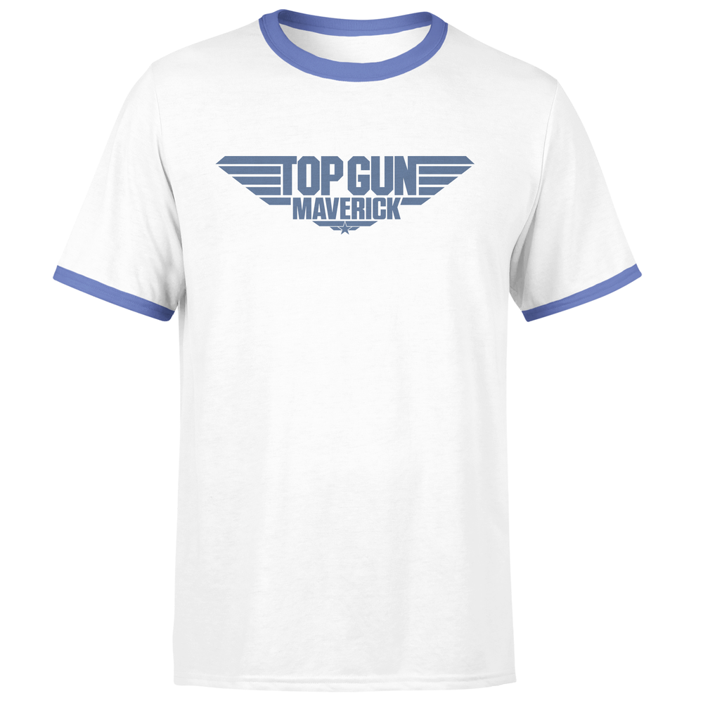 Top Gun Hard Deck Unisex Ringer T-Shirt - White/Navy - S Afbeelding 1