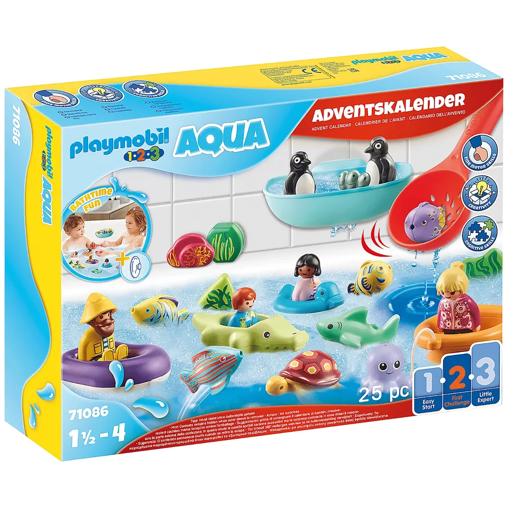 Playmobil 1.2.3 AQUA Bath Time Fun Advent Calendar (71086) Afbeelding 1