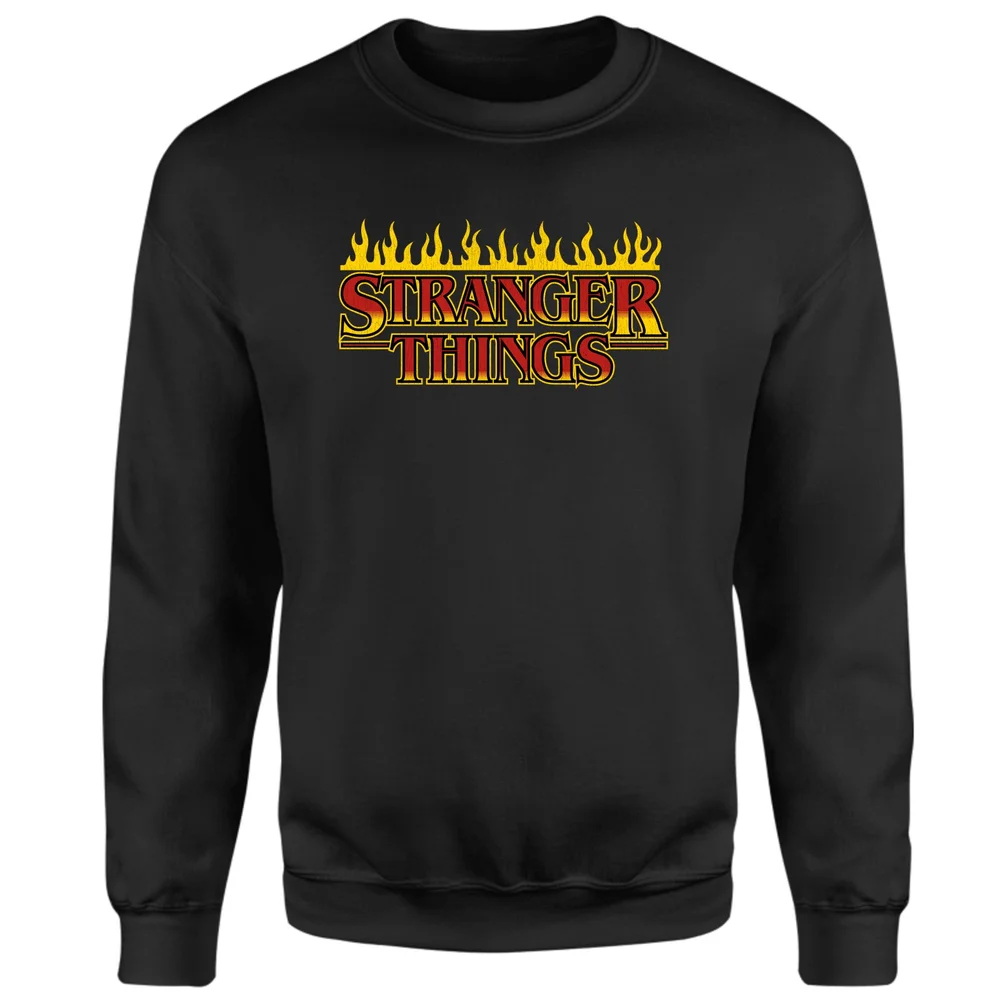 Stranger Things Flames Logo Sweater - Zwart - S Afbeelding 1