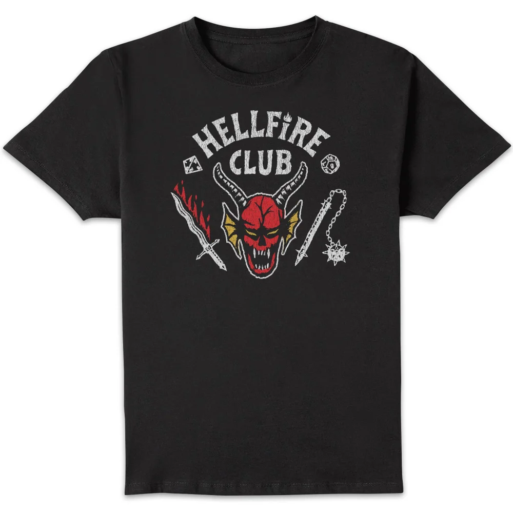 Stranger Things Hellfire Club Vintage Unisex T-Shirt - Zwart - M Afbeelding 1