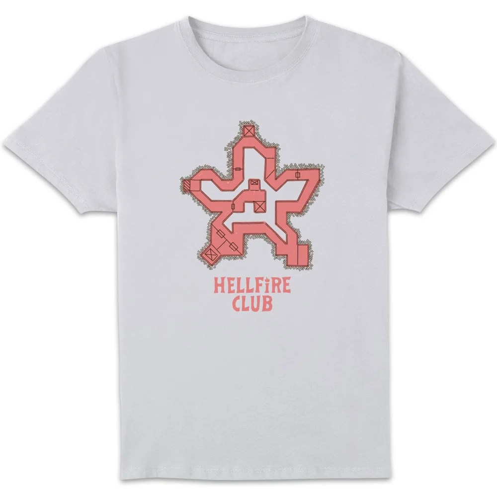 Stranger Things Map Unisex T-Shirt - Wit - S Afbeelding 1