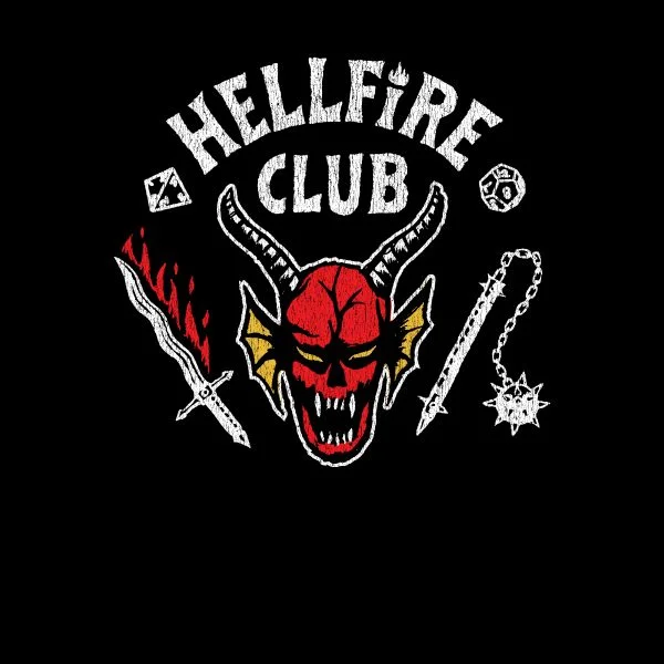 Stranger Things Hellfire Club Vintage Dames T-Shirt - Zwart