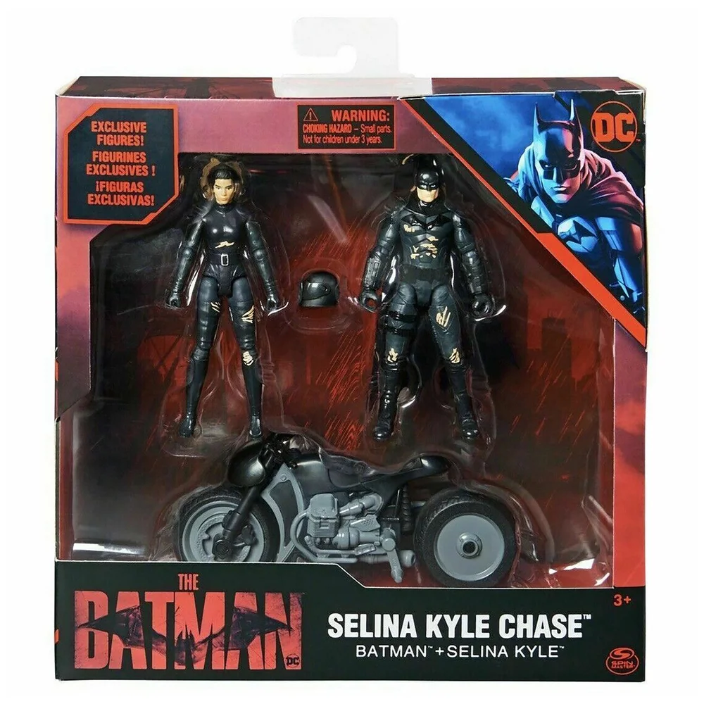 Spin Master The Batman Batman and Selina Kyle Chase 4 Inch Action Figure Box Set Afbeelding 1