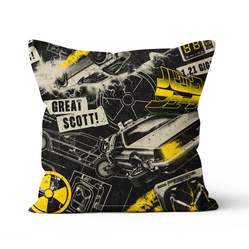 Back To The Future 1.21 Gigawatts Square Cushion - 40x40cm - Soft Touch Afbeelding 1