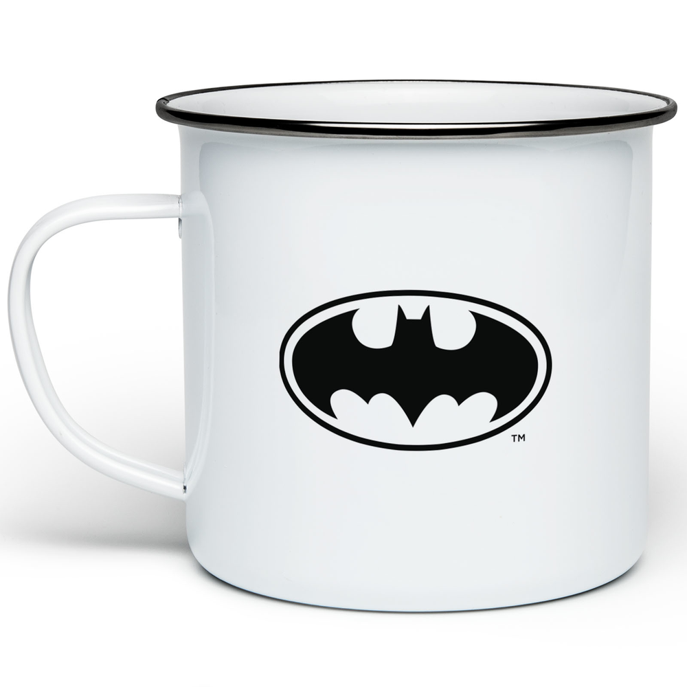 Batman Logo Enamel Mug - White Afbeelding 1