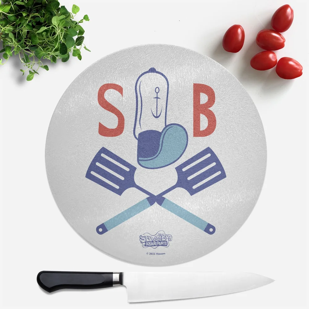 Spongebob Squarepants Coat Of Arms Round Chopping Board Afbeelding 1