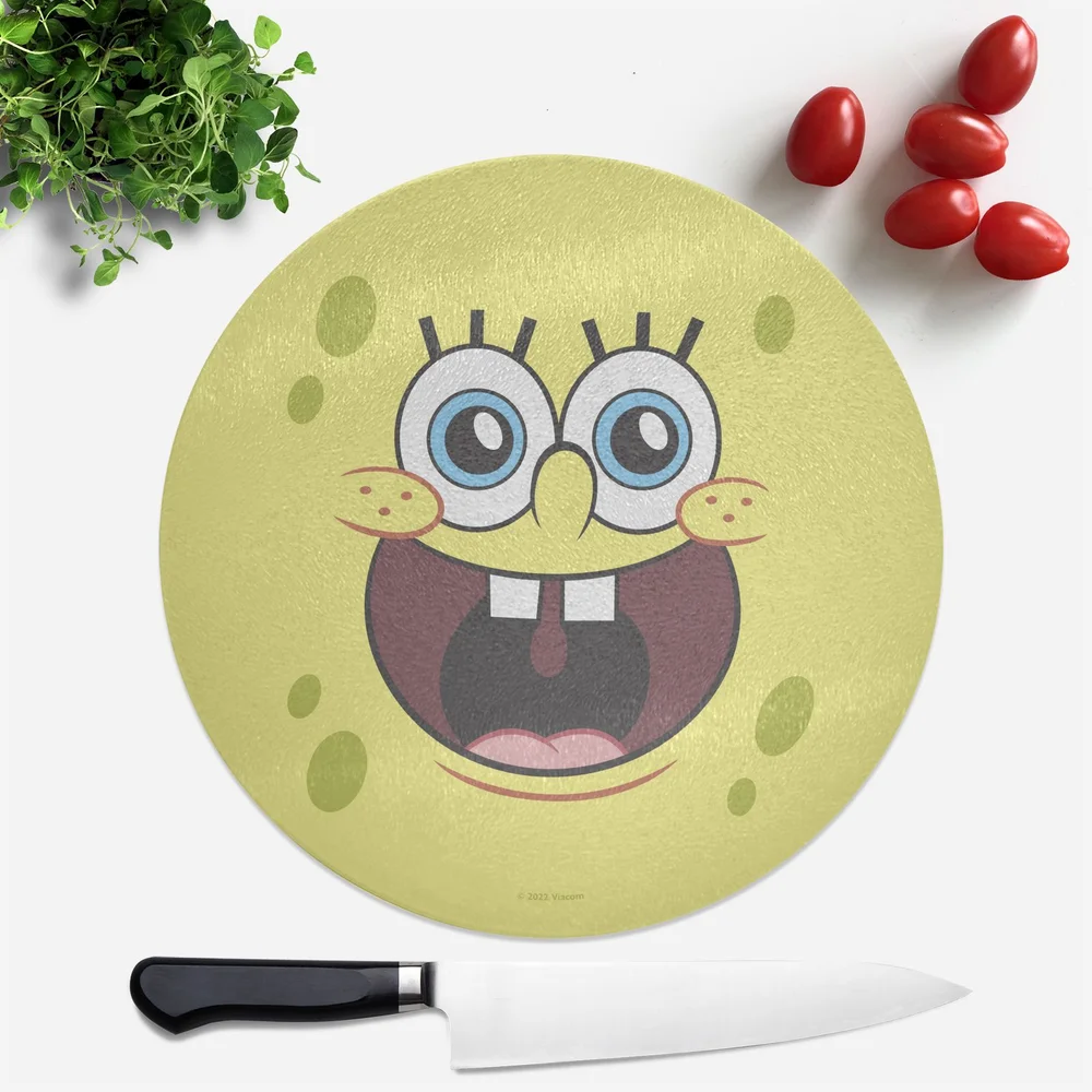 Spongebob Squarepants Face Round Chopping Board Afbeelding 1