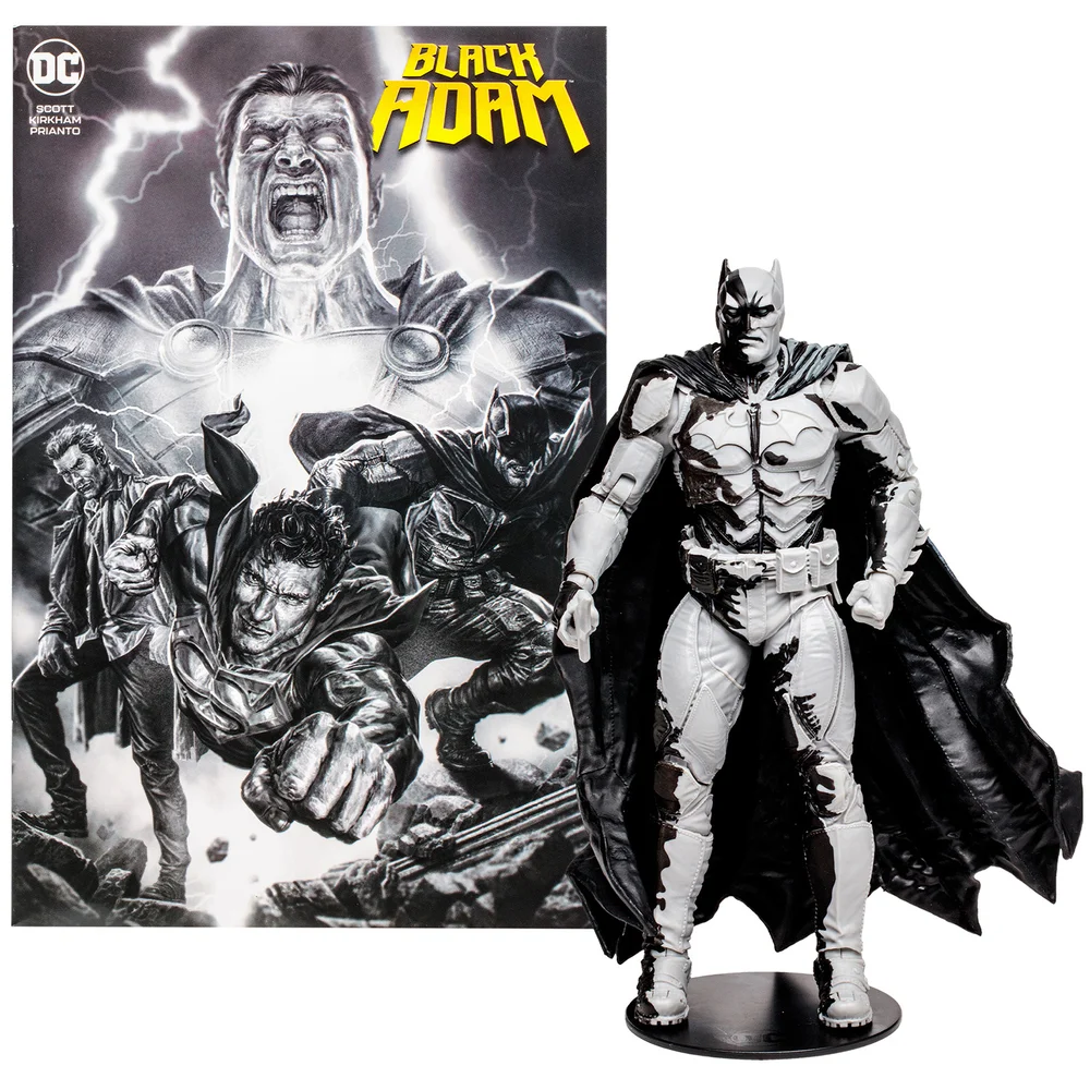 McFarlane DC Direct Black Adam Batman Line Art Variant 7 Inch Action Figure with Comic SDCC Variant Afbeelding 1