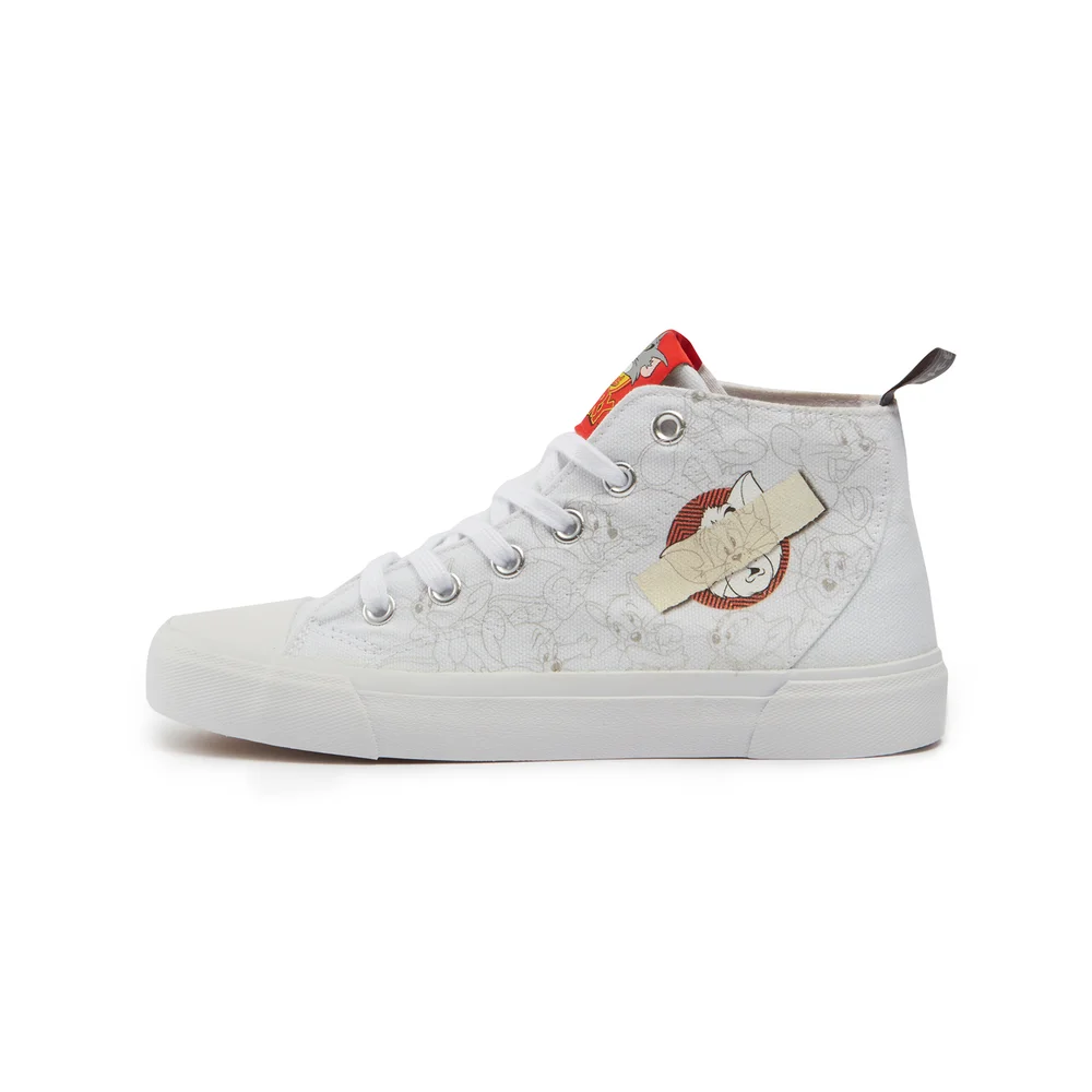 Akedo x Tom & Jerry Drawing Board Kids' High Top - White - UK Kids 10 / EU28 Afbeelding 1