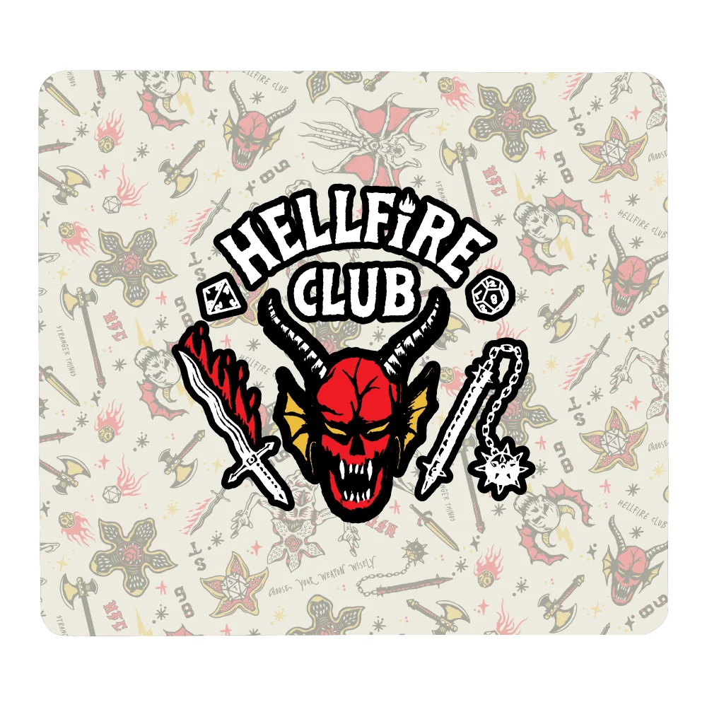 Stranger Things Hellfire Club Icons Gaming Mouse Mat - Small Afbeelding 1
