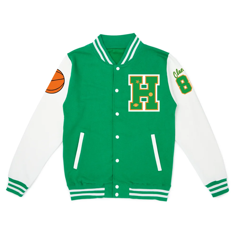 Stranger Things Hawkins High School Varsity Jas met Patches - Groen/Wit - M Afbeelding 1