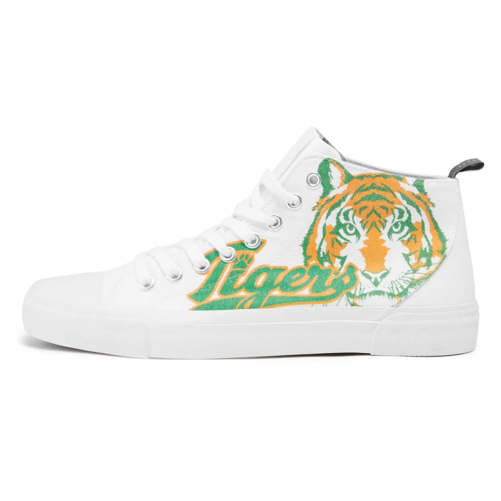 Akedo x Stranger Things Hawkins Tigers Signature High Top - Wit - UK 3 / EU 35.5 / US Men's 3.5 / Women's 5 Afbeelding 1