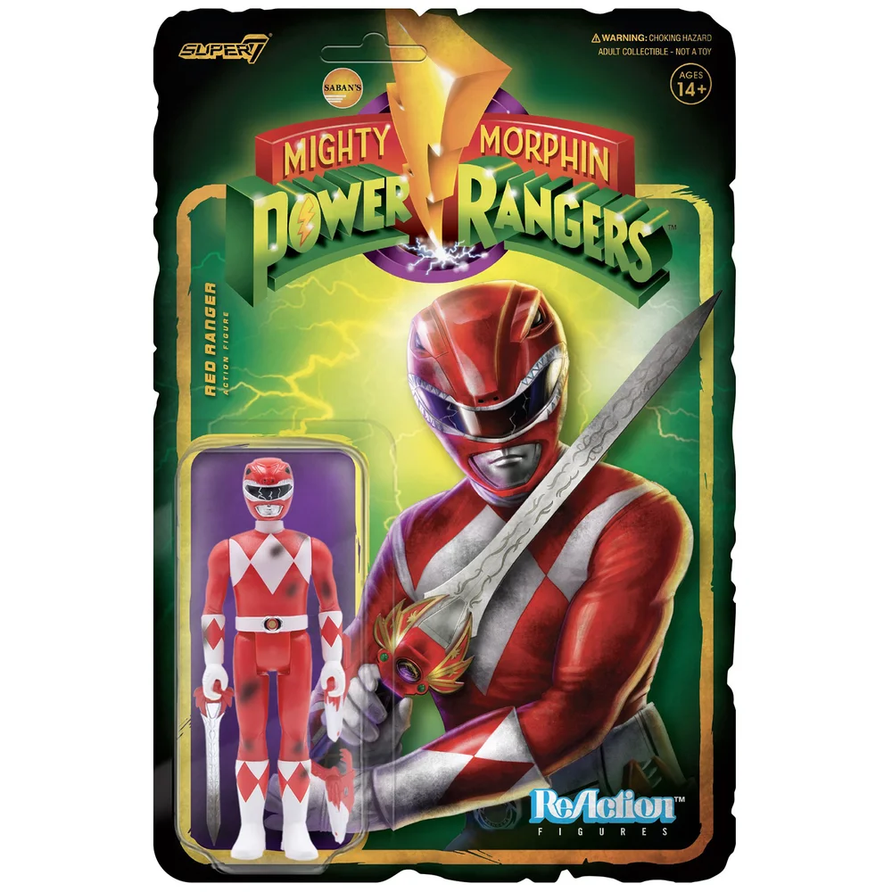 Super7 Mighty Morphin' Power Rangers Reaction Figure - Red Ranger (Battle Damaged) Afbeelding 1