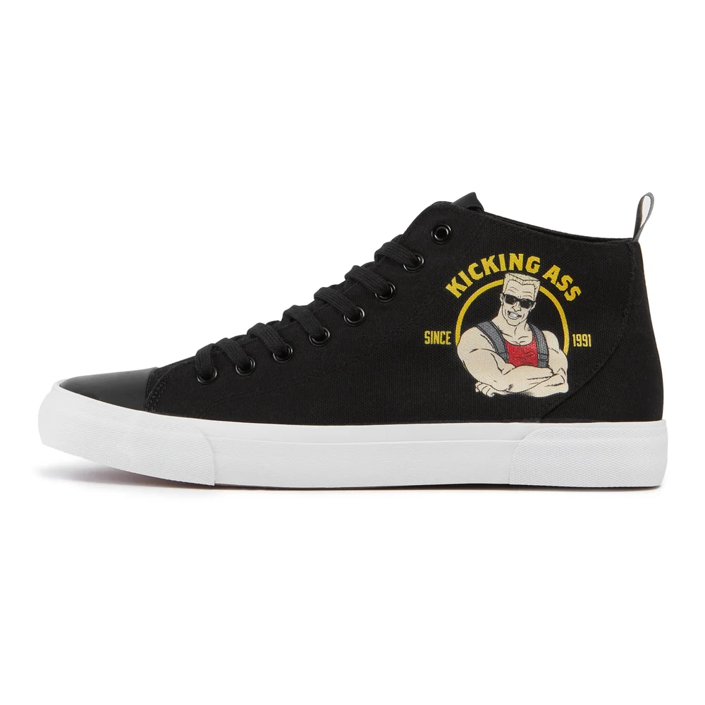 Akedo x Duke Nukem Kicking Ass High Top - Black - US Men's 10.5 / US Women's 12 / UK 10 / EU 44.5 Afbeelding 1