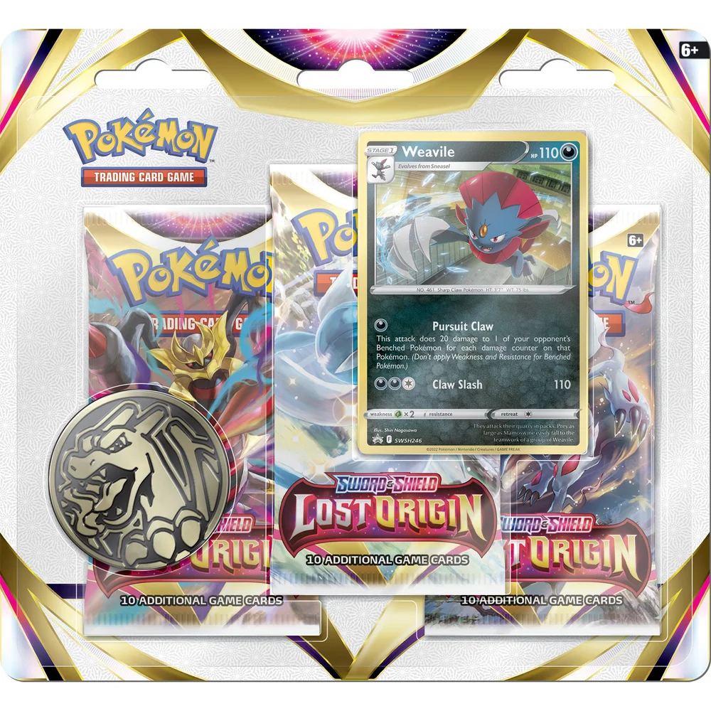 Pokémon TCG Sword & Shield 11 Lost Origin 3-Pack Booster Afbeelding 1