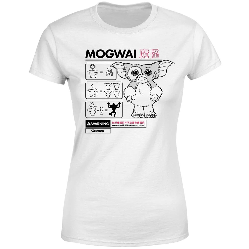 Gremlins Mogwai Instructional Women's T-Shirt - White - XS Afbeelding 1