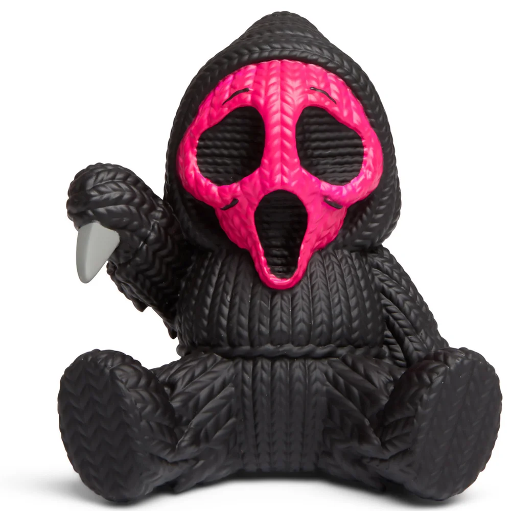 Handmade by Robotos Horror Scream Ghost Face Fluorescent Pink Variant Vinyl Figure Knit Series 081 Afbeelding 1