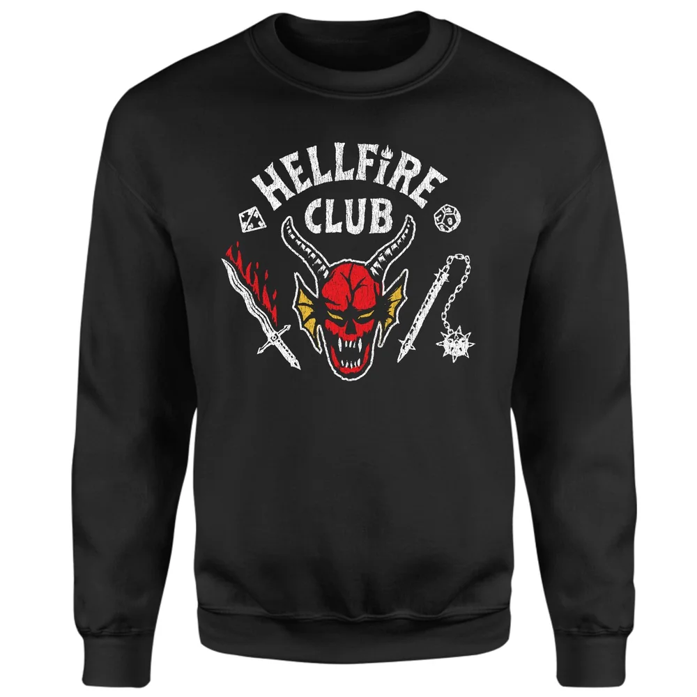 Stranger Things Hellfire Club Vintage Sweater - Zwart - M Afbeelding 1