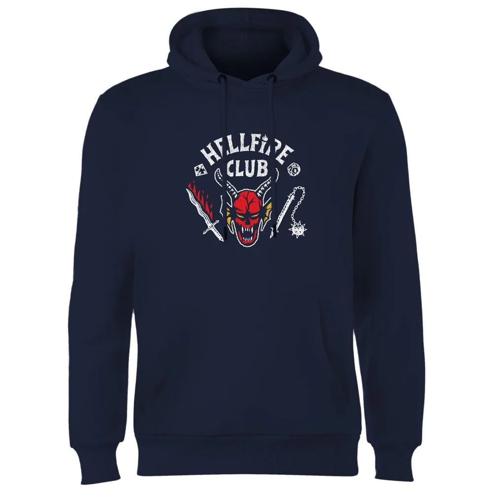 Stranger Things Hellfire Club Vintage Hoodie - Marineblauw - S Afbeelding 1