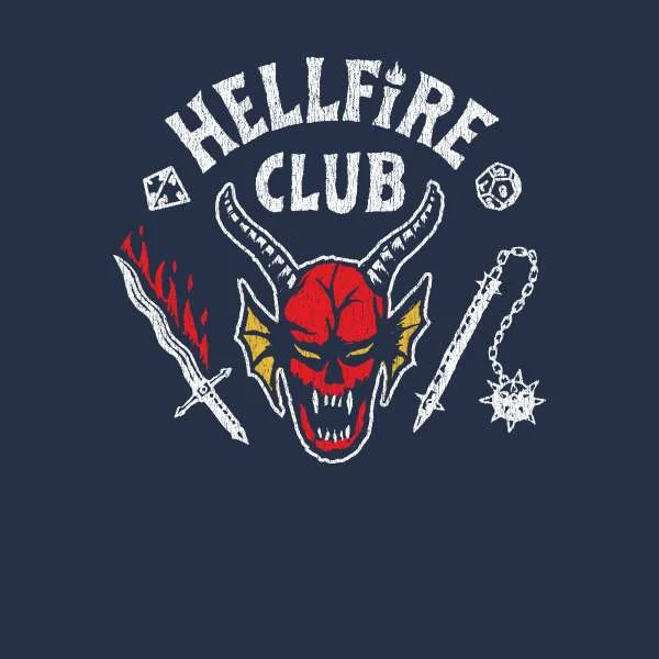 Stranger Things Hellfire Club Vintage Hoodie - Marineblauw