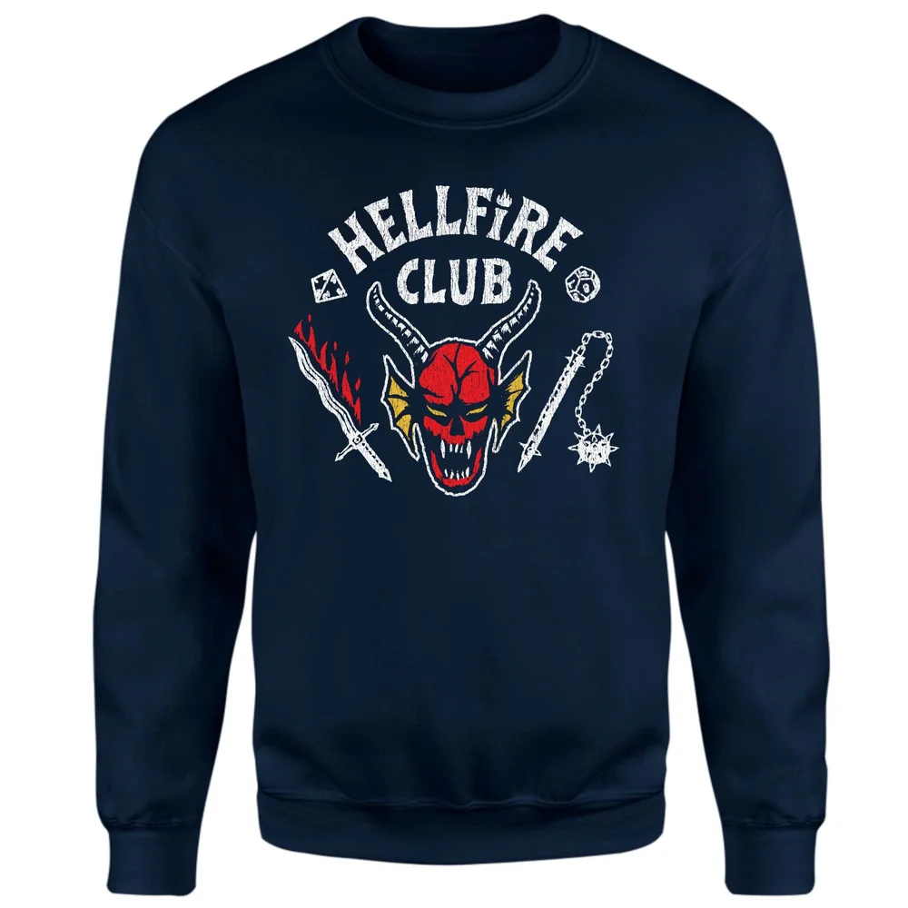 Stranger Things Hellfire Club Vintage Sweater - Marineblauw - S Afbeelding 1
