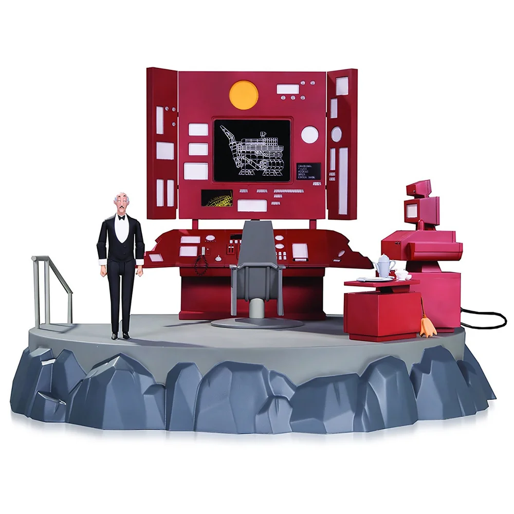 Batman Animated - DC 6 Inch Action Figure: Box Set - Batcave & Bat-Computer (With Alfred / The Animated Series Version) Afbeelding 1