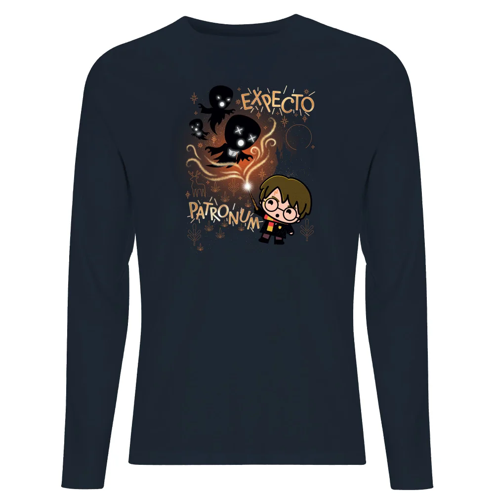 Harry Potter Kids Expecto Patronum Men's Long Sleeve T-Shirt - Navy - S Afbeelding 1