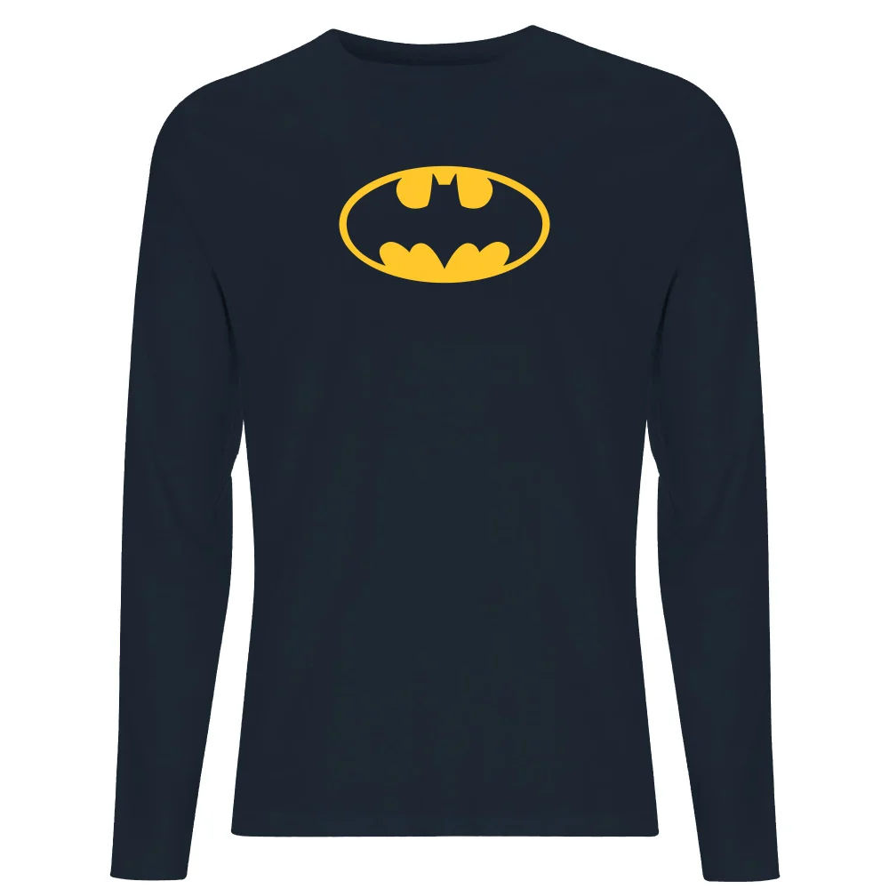 Justice League Batman Logo Men's Long Sleeve T-Shirt - Navy - S Afbeelding 1