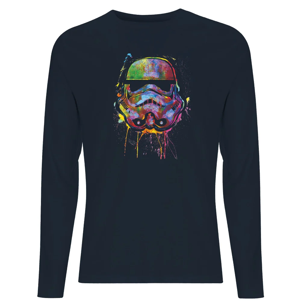 Star Wars Paint Splat Stormtrooper Men's Long Sleeve T-Shirt - Navy - S Afbeelding 1