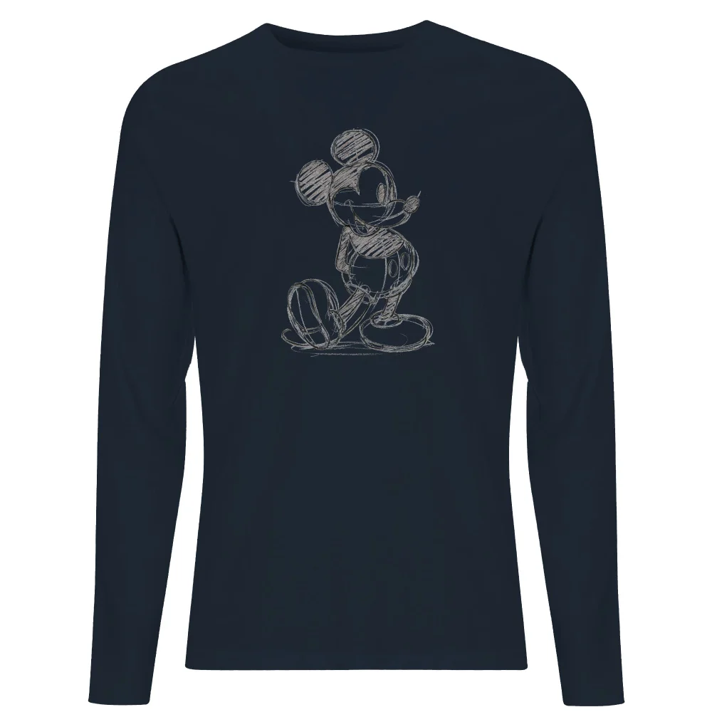 Disney Mickey Mouse Sketch Men's Long Sleeve T-Shirt - Navy - S Afbeelding 1
