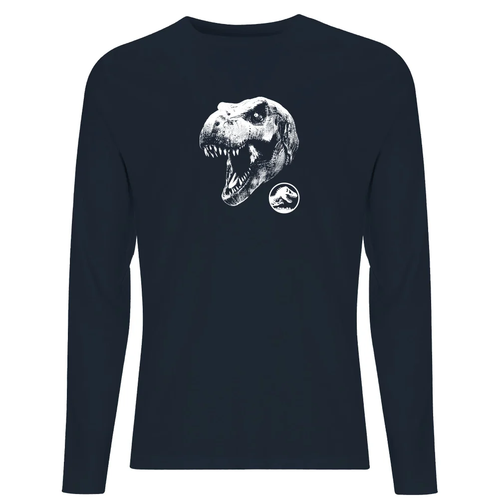 Jurassic Park T Rex Men's Long Sleeve T-Shirt - Navy - L Afbeelding 1