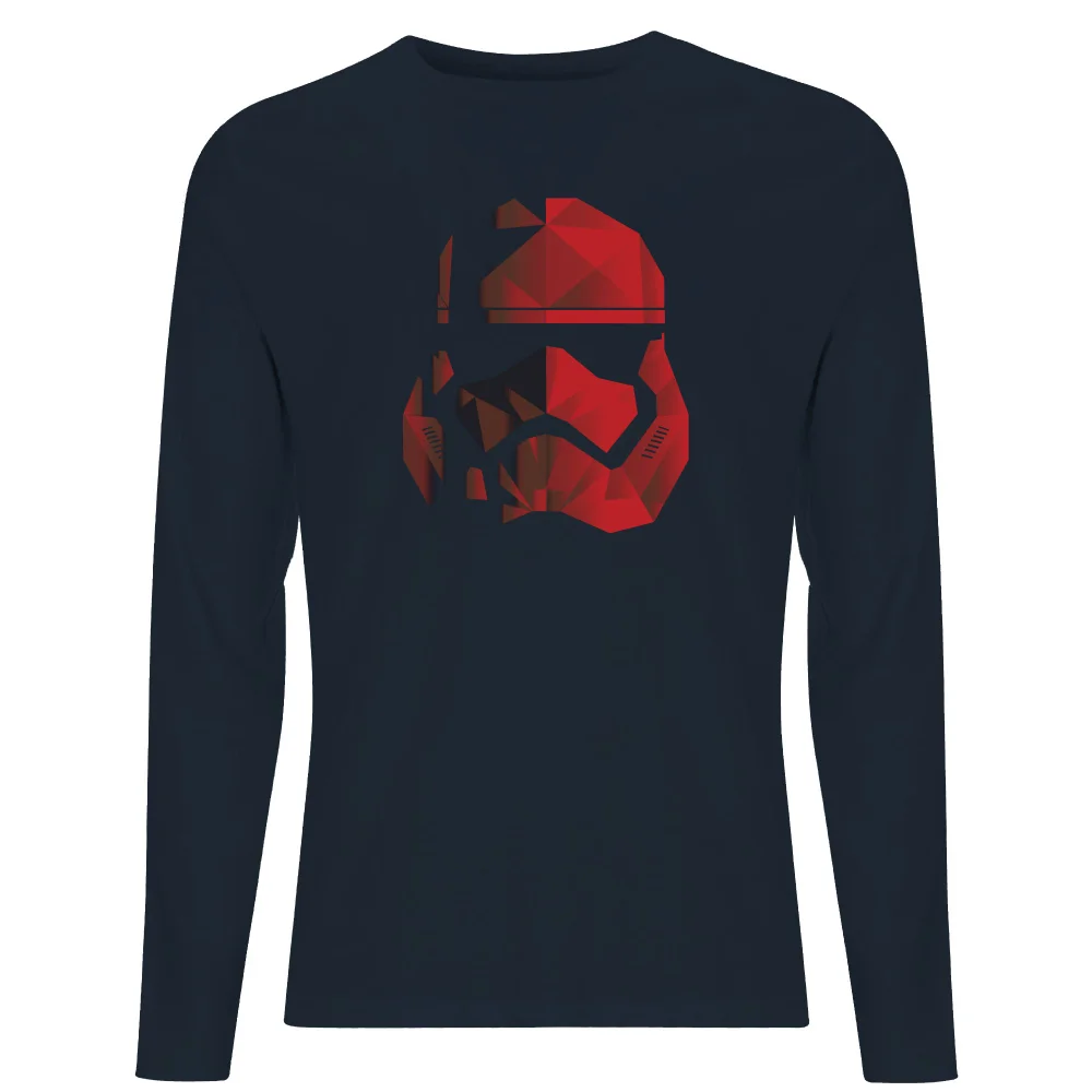 Star Wars Jedi Cubist Trooper Helmet Black Men's Long Sleeve T-Shirt - Navy - S Afbeelding 1
