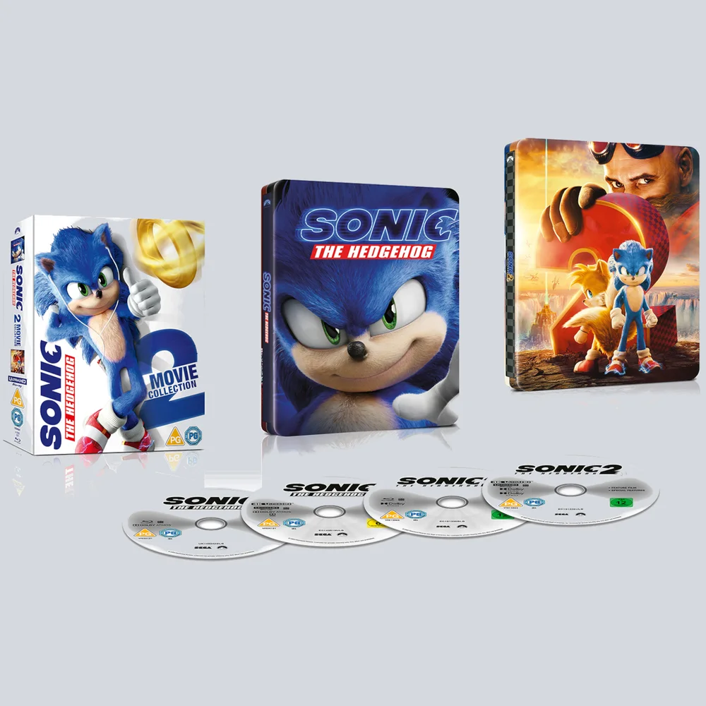 Sonic the Hedgehog Zavvi Exclusive 2 Movie 4K Ultra HD Steelbook Collection (Includes Blu-ray) Afbeelding 1