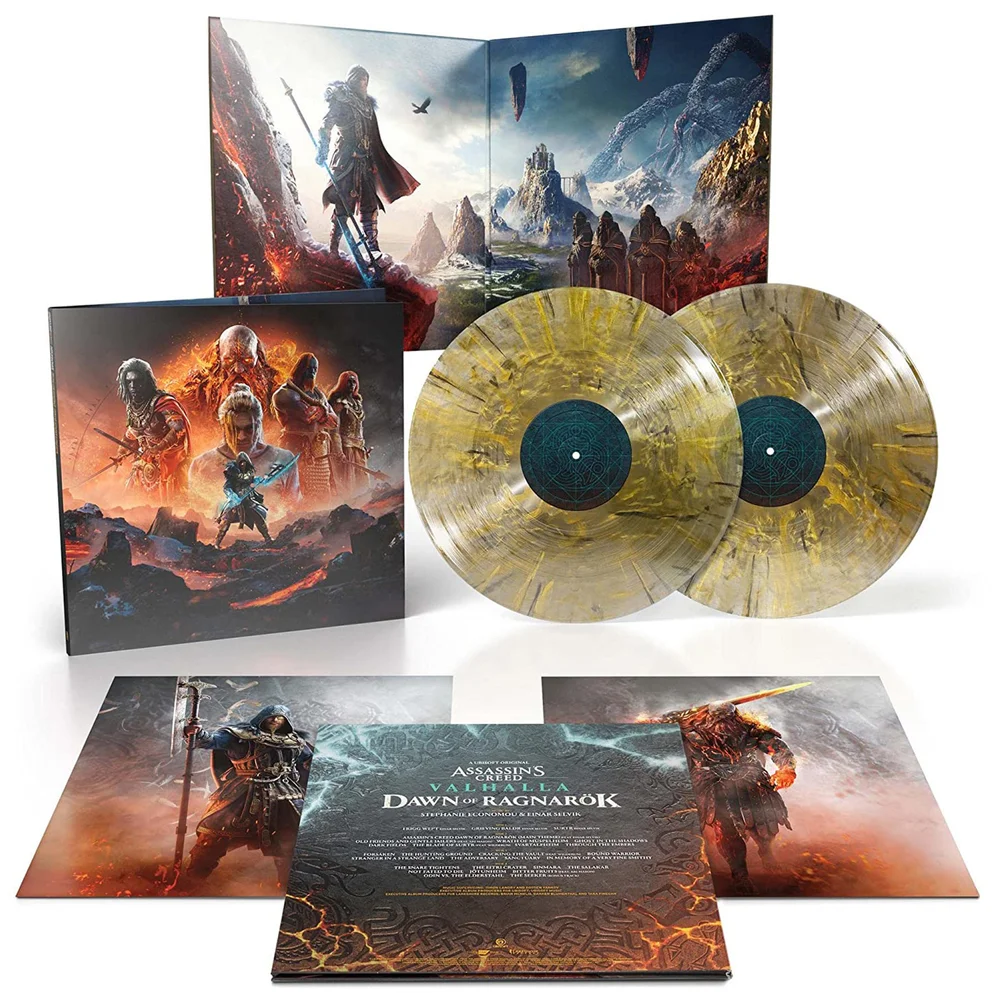 Assassin’s Creed Valhalla: Dawn Of Ragnarok 2LP (Gold with Yellow Splatter Vinyl) Afbeelding 1