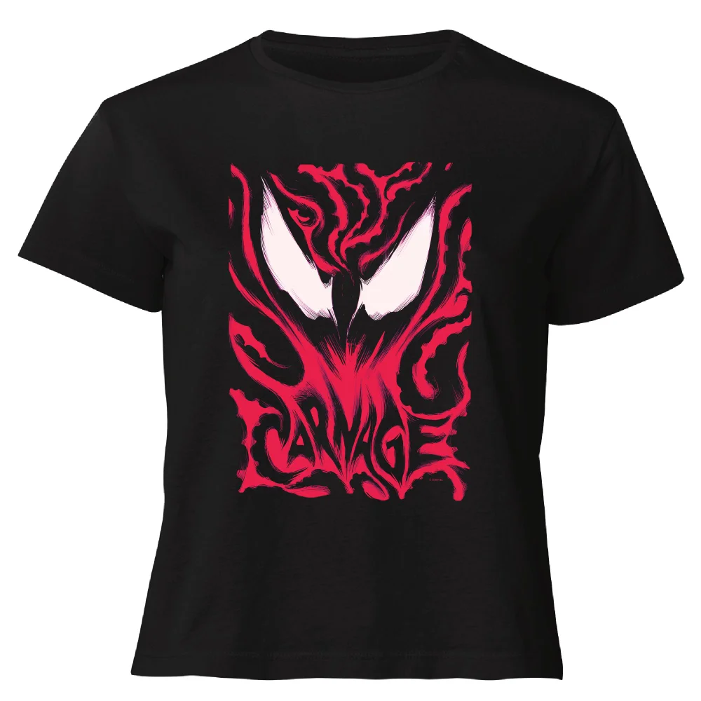 Venom Carnage Women's Cropped T-Shirt - Black - XS Afbeelding 1