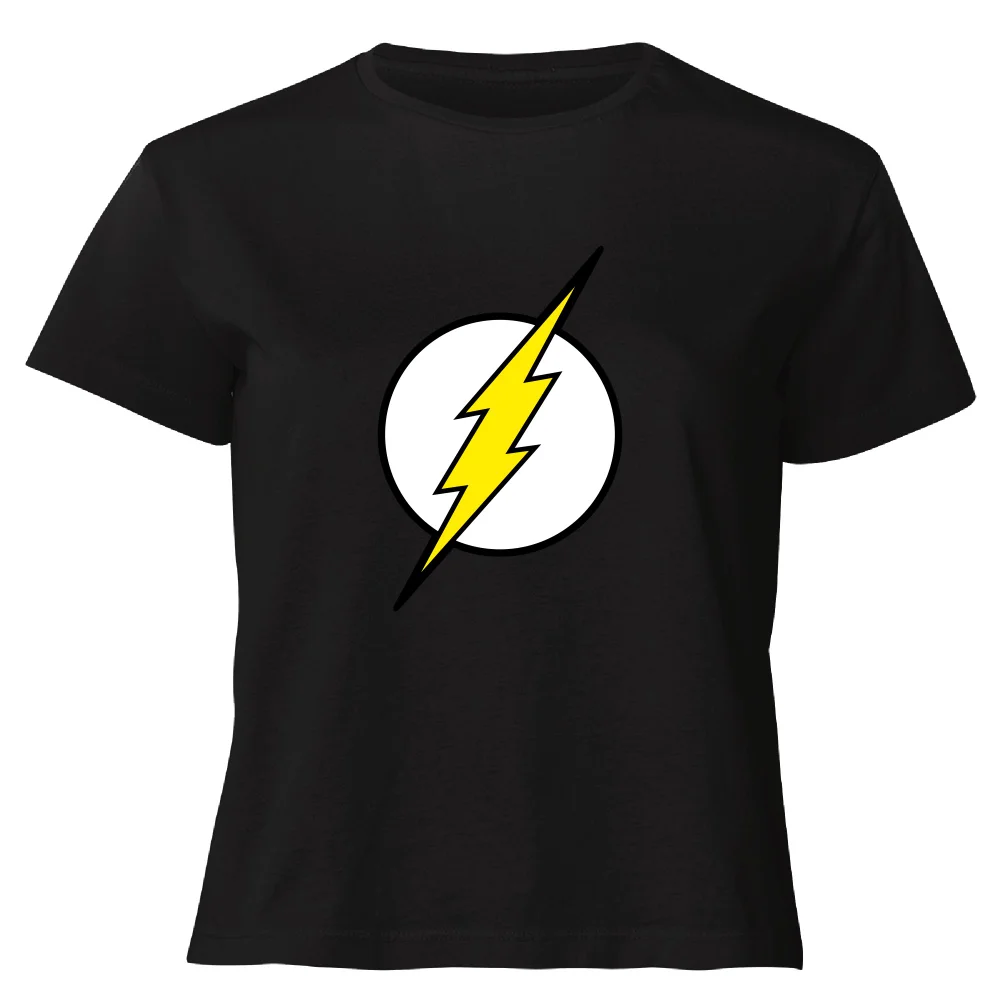 Justice League Flash Logo Women's Cropped T-Shirt - Black - XS Afbeelding 1