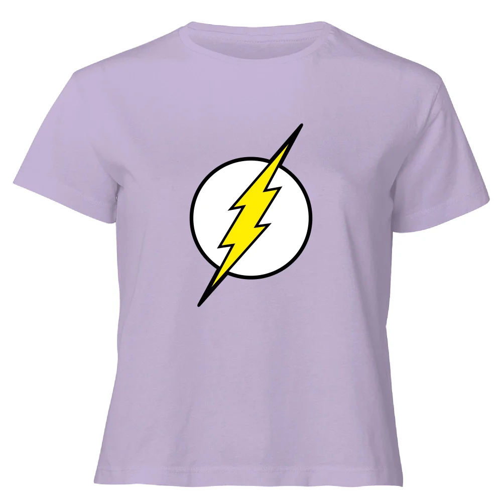 Justice League Flash Logo Women's Cropped T-Shirt - Lilac - XS Afbeelding 1