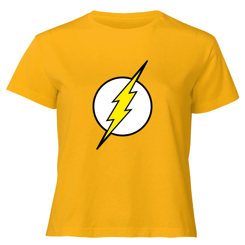 Justice League Flash Logo Women's Cropped T-Shirt - Mustard - XS Afbeelding 1