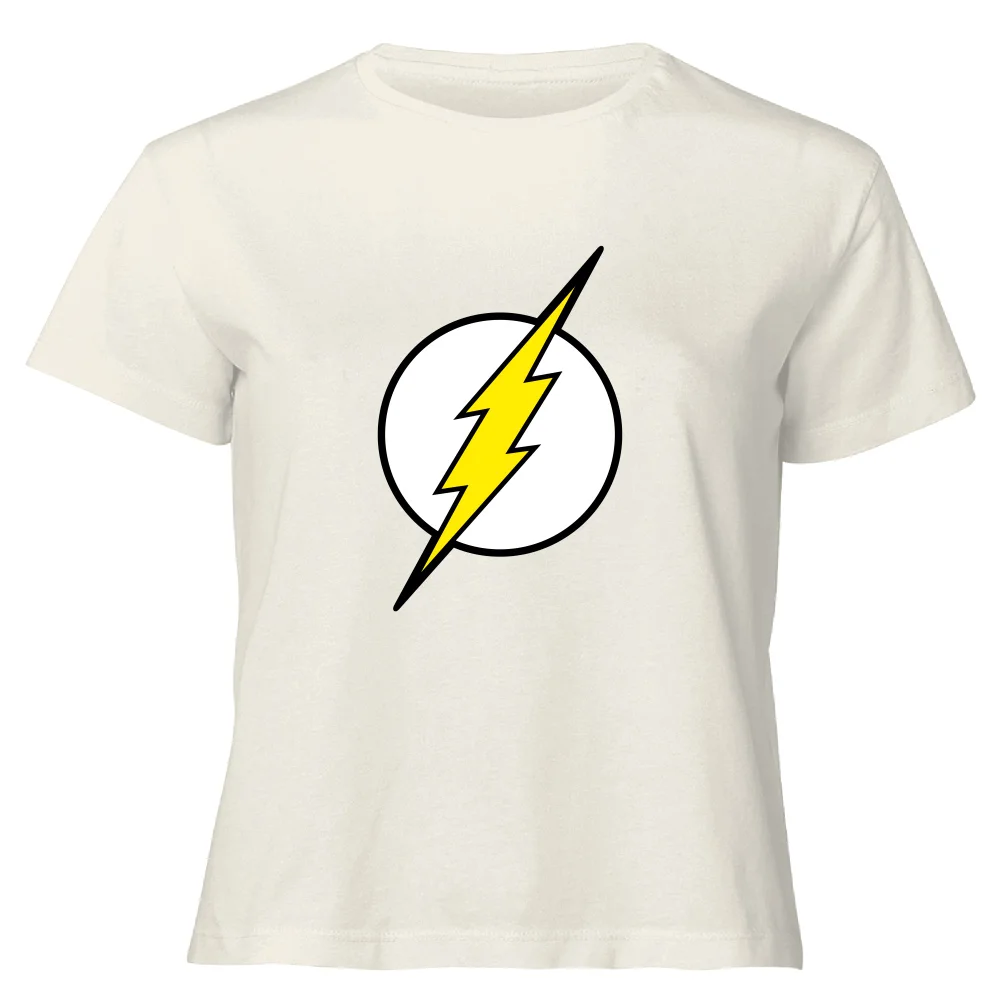 Justice League Flash Logo Women's Cropped T-Shirt - Cream - XS Afbeelding 1
