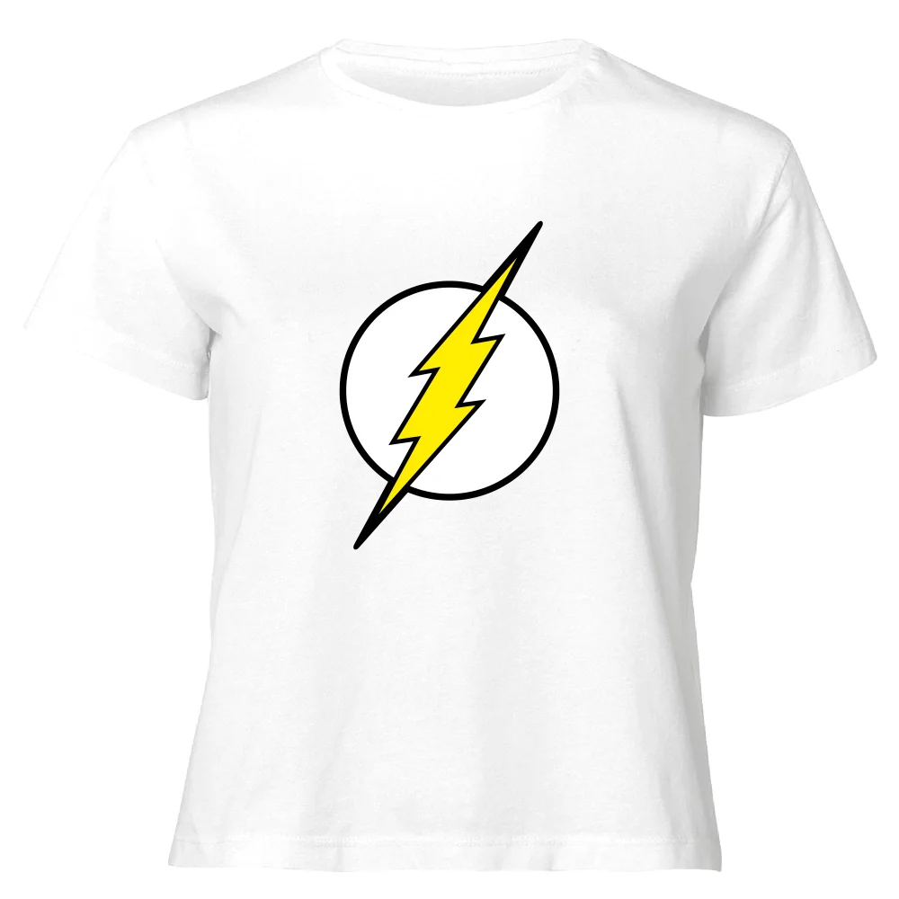 Justice League Flash Logo Women's Cropped T-Shirt - White - XS Afbeelding 1