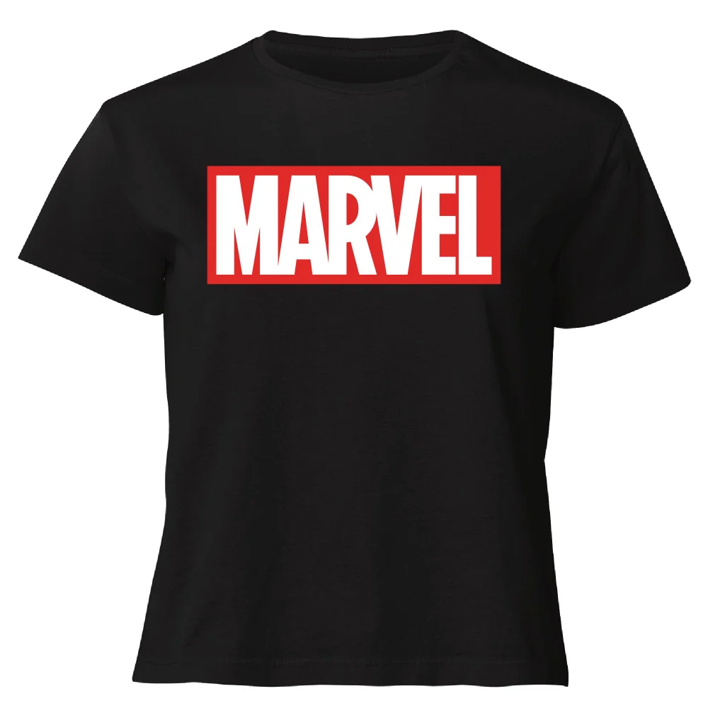 Marvel Logo Women's Cropped T-Shirt - Black - XS Afbeelding 1
